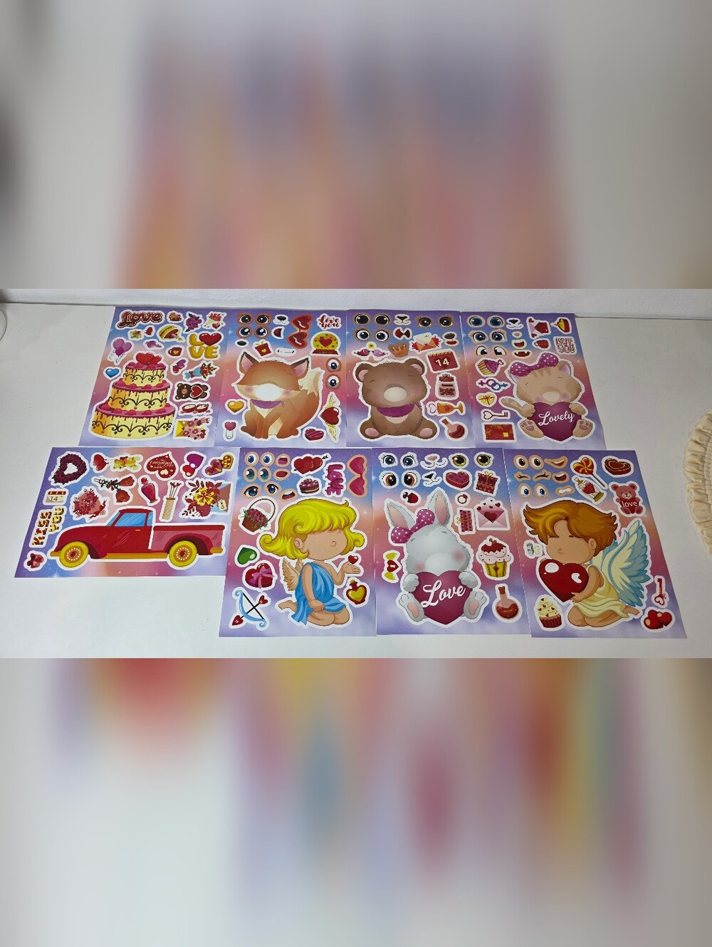 Valentines Make Your Own Face Stickers